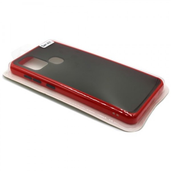Силиконовая накладка для Samsung Galaxy A21S Skin Feeling (Красная рамка)