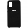 Силиконовая накладка для Samsung Galaxy A41 с логотипом Black (Черная)