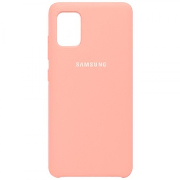 Силиконовая накладка для Samsung Galaxy A51 с логотипом Pink (Розовая)
