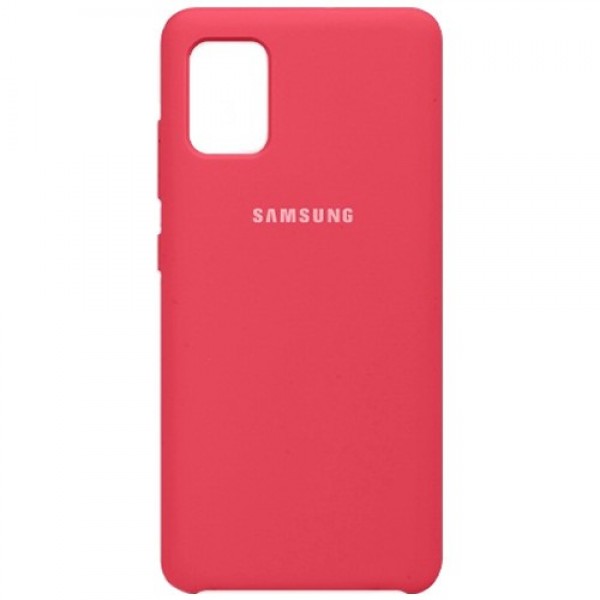 Силиконовая накладка для Samsung Galaxy A51 с логотипом Crimson (Малиновая)