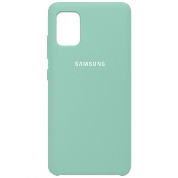 Силиконовая накладка для Samsung Galaxy A51 с логотипом Mint (Мятная)