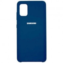 Силиконовая накладка для Samsung Galaxy A51 с логотипом Blue (Темно-голубая)