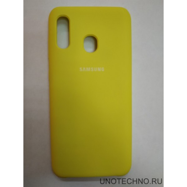Силиконовая накладка для Samsung Galaxy A20 (Желтая)