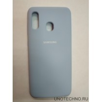 Силиконовая накладка для Samsung Galaxy A20 (Голубая)