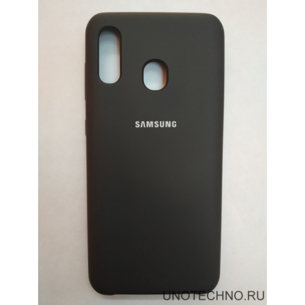 Силиконовая накладка для Samsung Galaxy A20 (Черная)