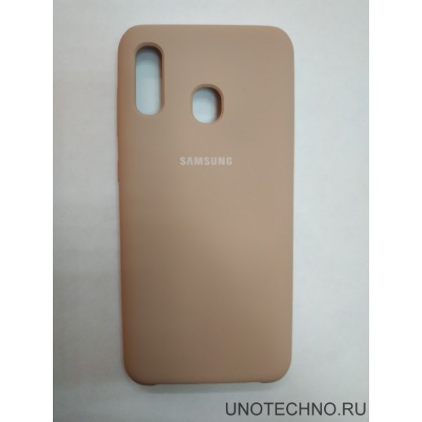 Силиконовая накладка для Samsung Galaxy A20 (Бежевая)