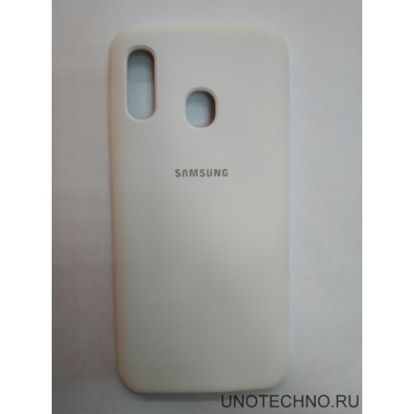 Силиконовая накладка для Samsung Galaxy A20 (Белая)