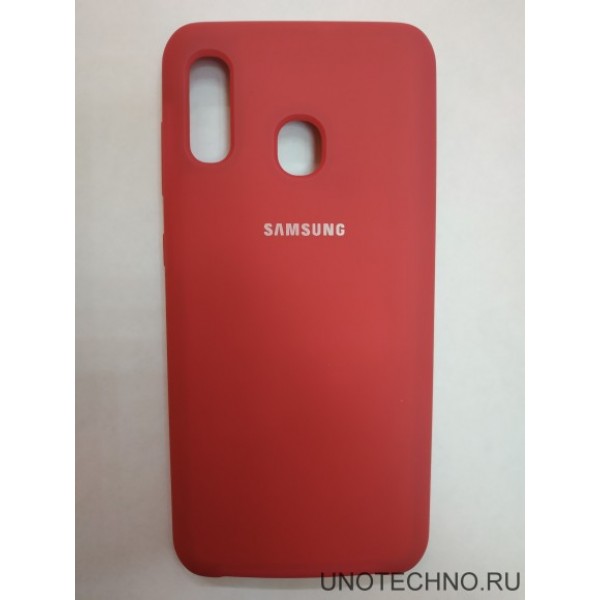 Силиконовая накладка для Samsung Galaxy A20 (Красная)
