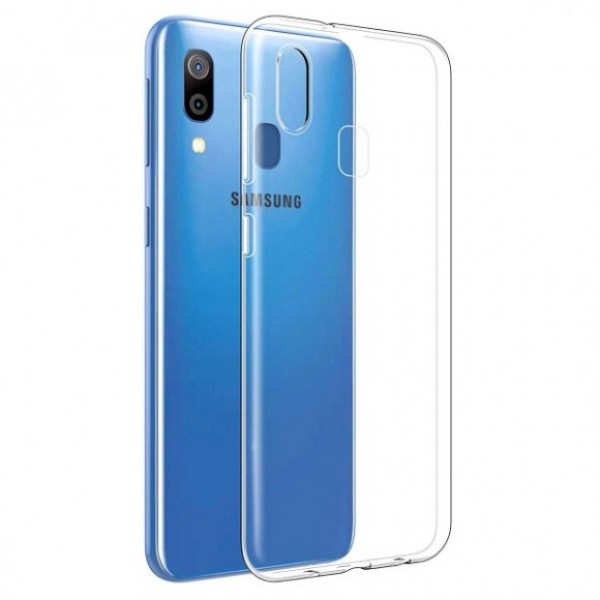 Силиконовая накладка для Samsung Galaxy A20 (Прозрачная)