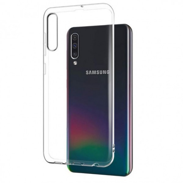 Силиконовая накладка для Samsung Galaxy A50 (Прозрачная)
